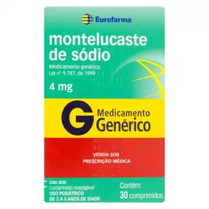 Montelucaste Sódio Genérico Eurofarma 4mg 30 comprimidos mastigáveis